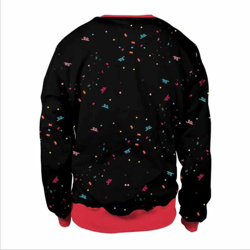 Men Women Ugly Christmas Sweater Funny Xmas Jumpers 3D Christmas Lights Santa Printed Autumn Winter Crew Neck Sweatshirt
