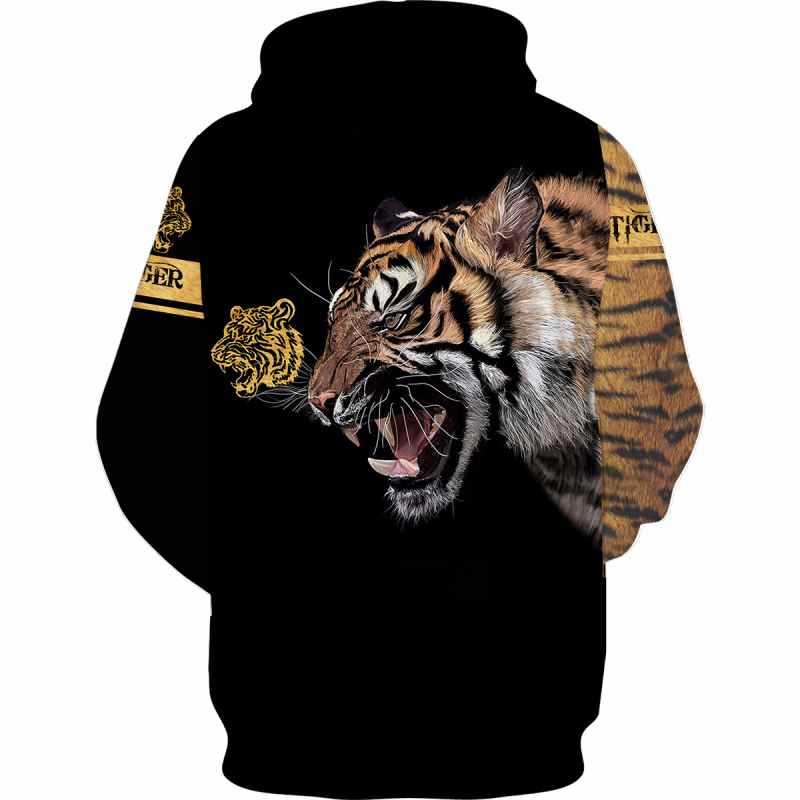 Animal Tiger 3D Printed Fashion Mens Hoodie Harajuku Streetwear Pullover Autumn Winter Unisex Casual Hooded Oversized Sweatshirt